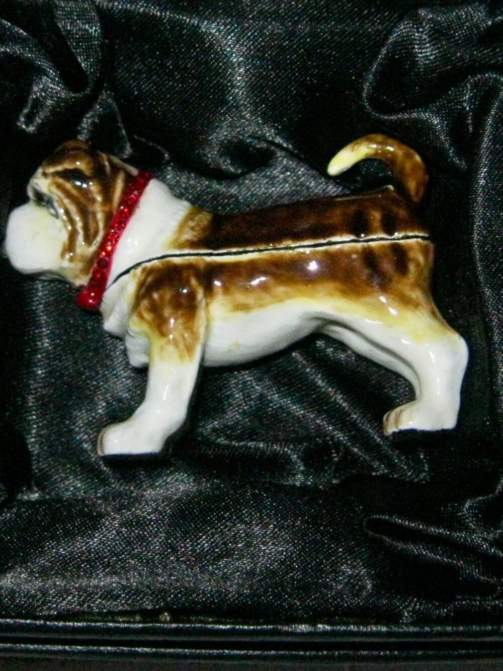 KEREN KOPAL HANDCRAFTED TRINKET BOX OF DOG W/GIFT BOX & ROMANCE CARD-NEW